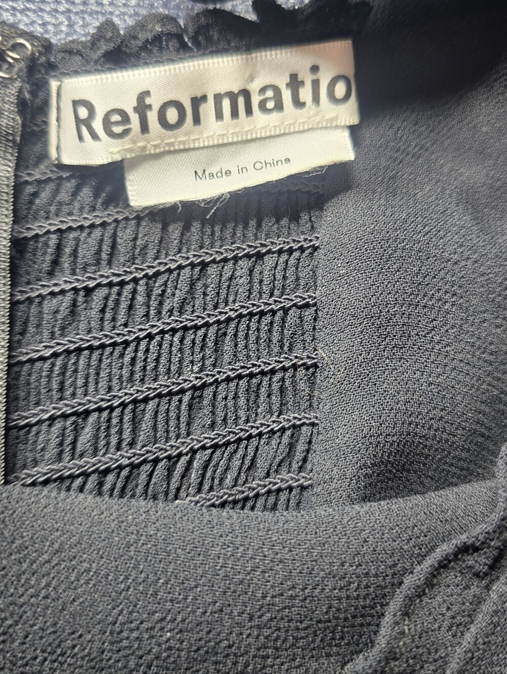 Reformation Christine Dress Black Mini Size 4 - Picture 9 of 11